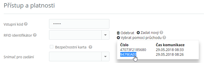 Obr. 18: Vybrat pomocí průchodu